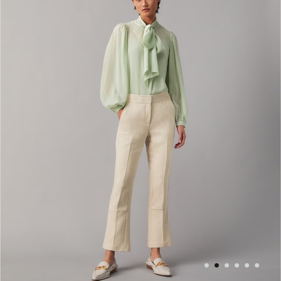 Authentic Tory Burch Phoebe pants in light khaki color. - Picture 16 of 16